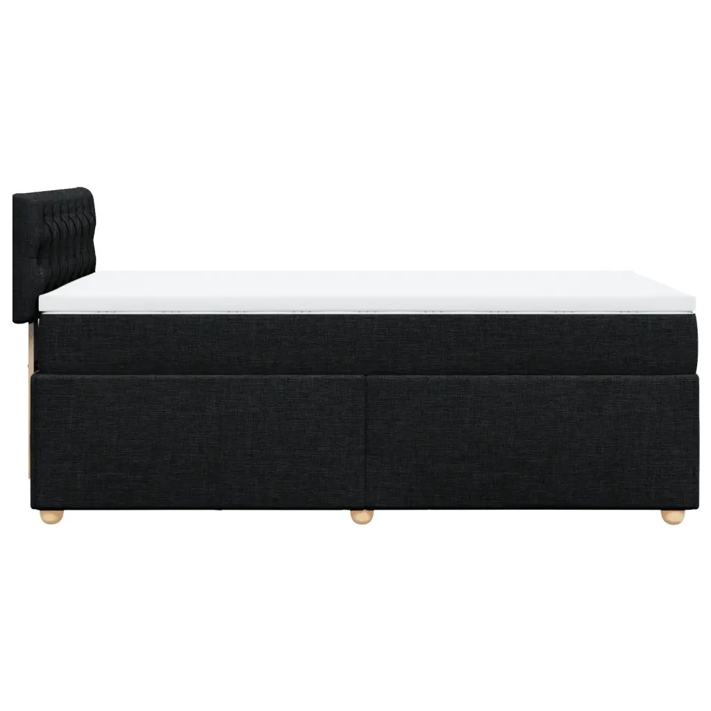 Giroletto a Molle con Materasso Nero 100x200 cm in Tessuto