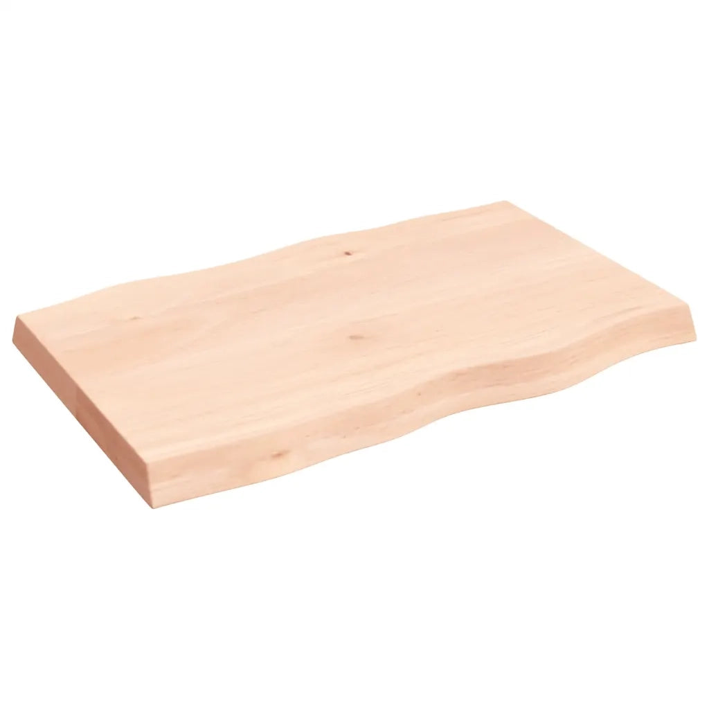 Piano per Tavolo 80x50x(2-6) cm Rovere Non Trattato Bordi Vivi 363877