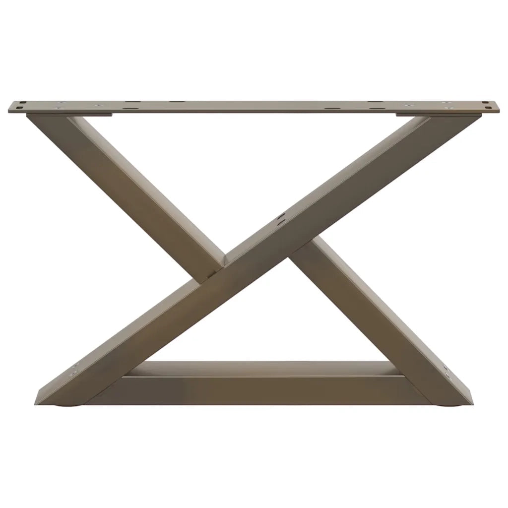 Gambe per Tavolino da Caffè 2 pz in Acciaio Naturale 50x(30-31,3) cm Acciaio 4012687