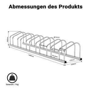 Toboli Rastrelliera per 6 biciclette Portabici in acciaio zincato per interno ed esterno Supporti
