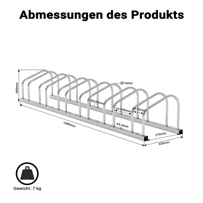 Toboli Rastrelliera per 6 biciclette Portabici in acciaio zincato per interno ed esterno Supporti
