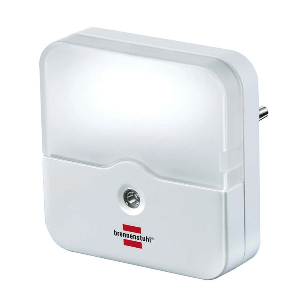 Lampada LED quadrata a orientamento notturno con sensore di regolazione per presa di corrente Bianco Brennenstuhl