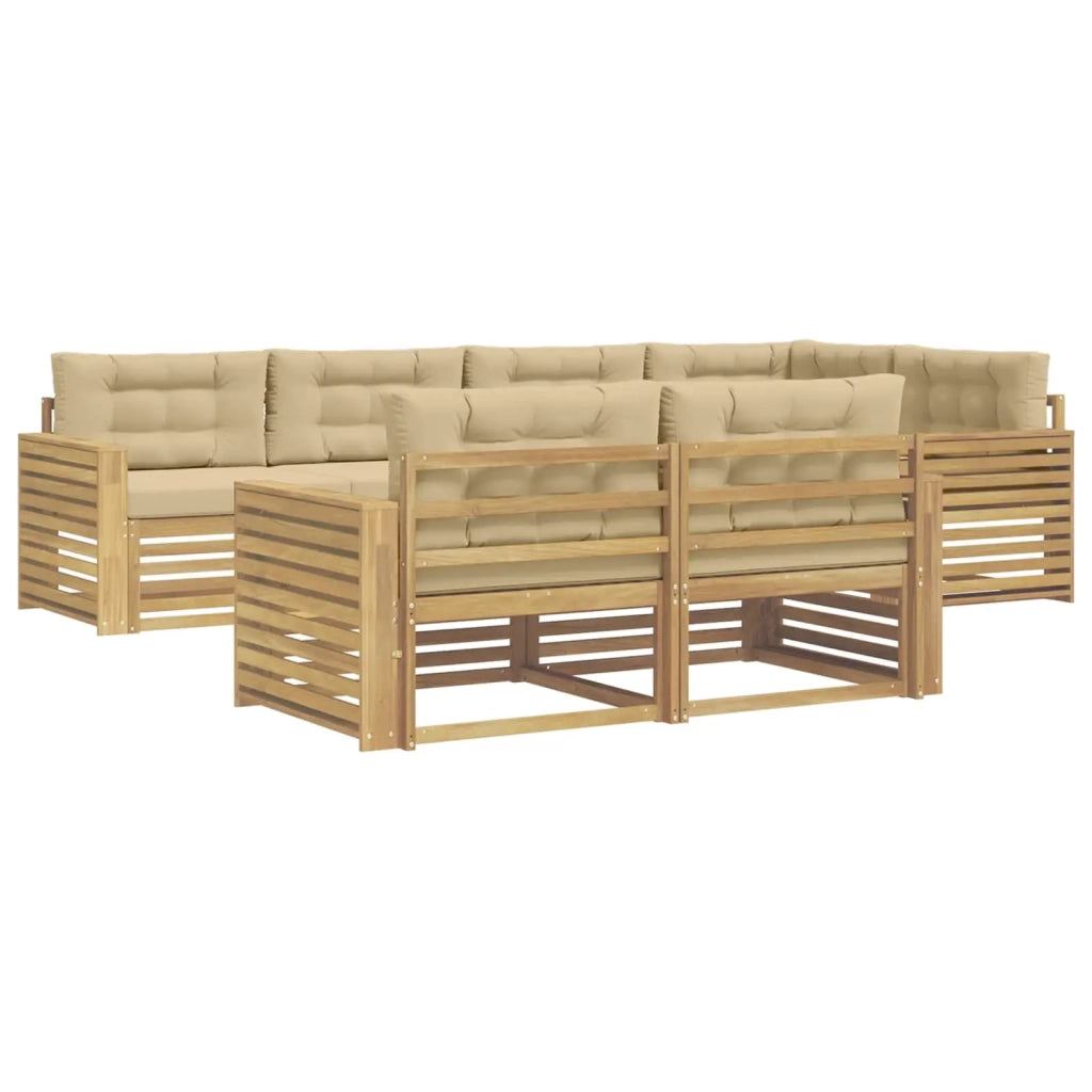 Set di divani da esterno 7 pcs Bianco e Beige 3390653