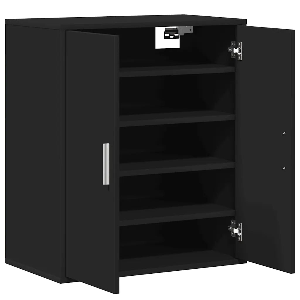 Scarpiera Nera 60x35x70 cm in Truciolato 808919