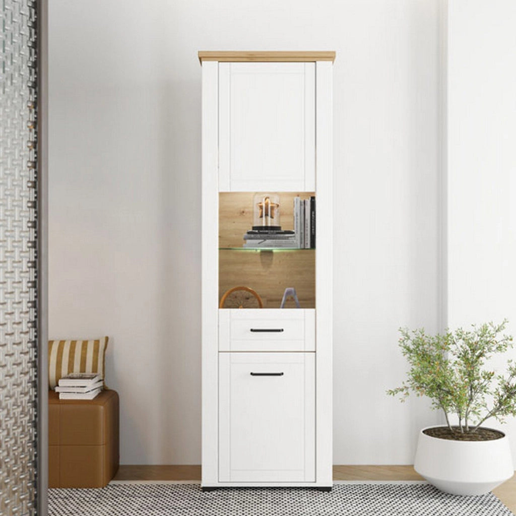 Mobile Espositore Piscinas, Vetrina 4 Ripiani, 60.5x41x194.5h cm Bianco