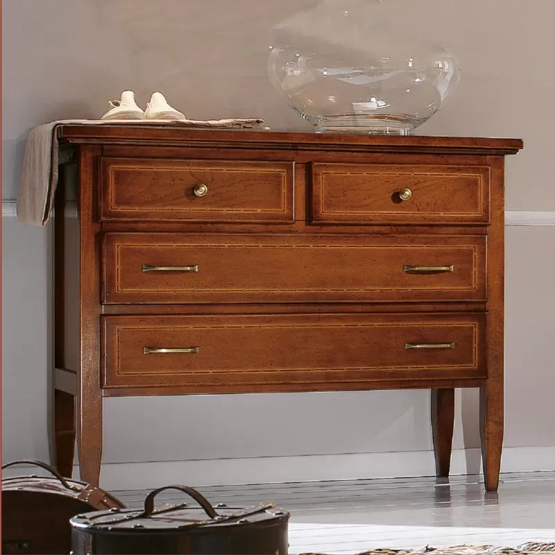 Como' in legno 4 cassetti intarsiato l.110 x p.51 h.90 - Mobili 2G