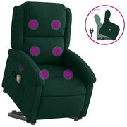 Poltrona | Sedia Relax Alzapersona Reclinabile Verde Scuro in Velluto