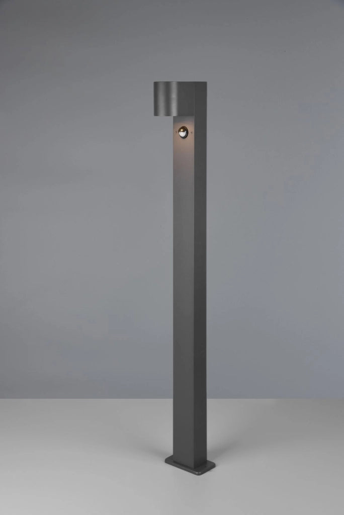 ROYA PALO ALTO DA ESTERNO FUSIONE ALLUMINIO STONDATA ANTRACITE CON SENSORE DI MOVIMENTO IP44 H.100CM 1 LUCE ATTACCO GU10