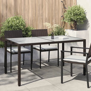 Tavolo Giardino 150x90x75cm Vetro Temperato Polyrattan Marrone 316704