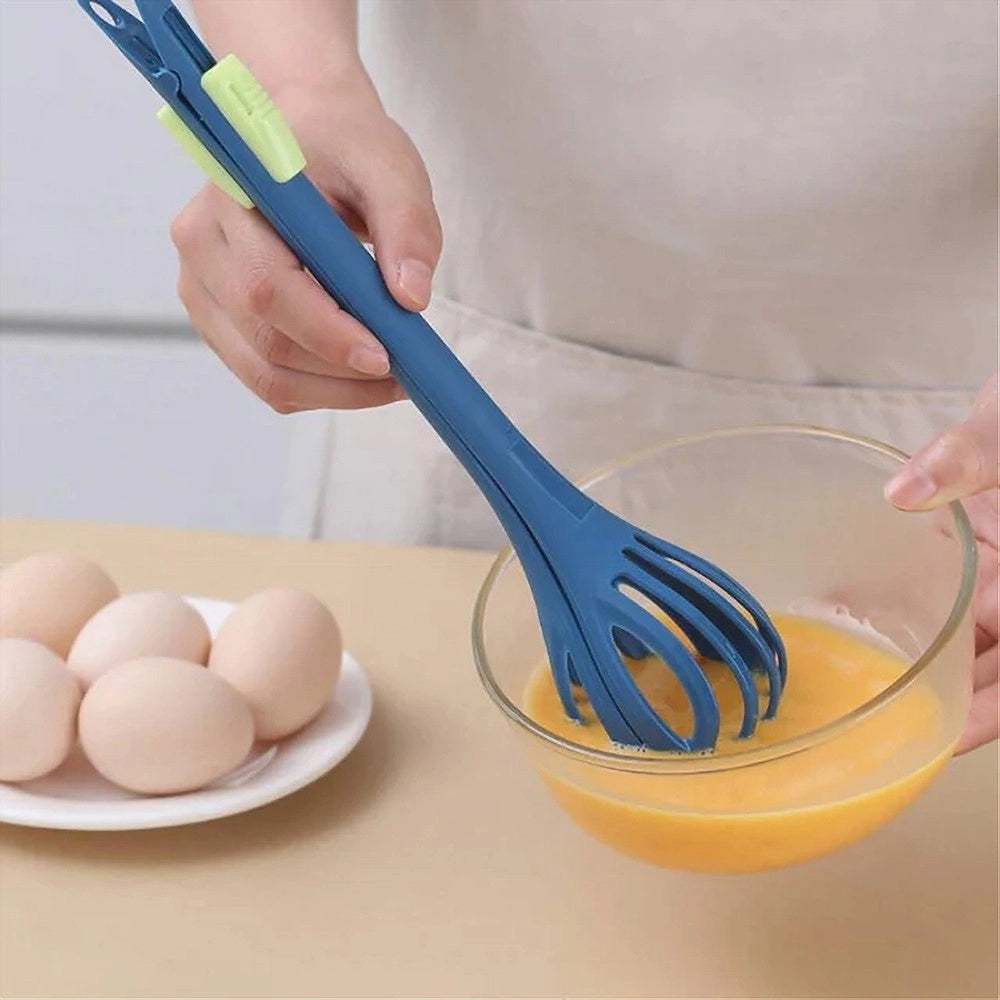 Trade Shop - Frusta Multifunzione Monta Mescola Sbatte Utensile Per Cucina Ergonomico Con Clip -