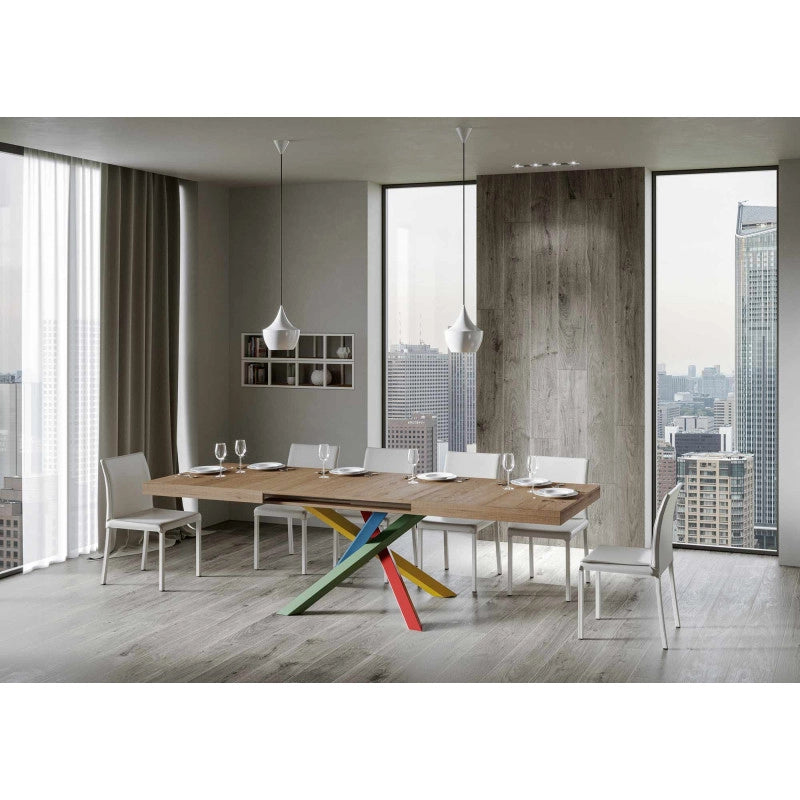 Tavolo allungabile 200/304x90 cm Volantis telaio Multicolore 4/B - Quercia Natura