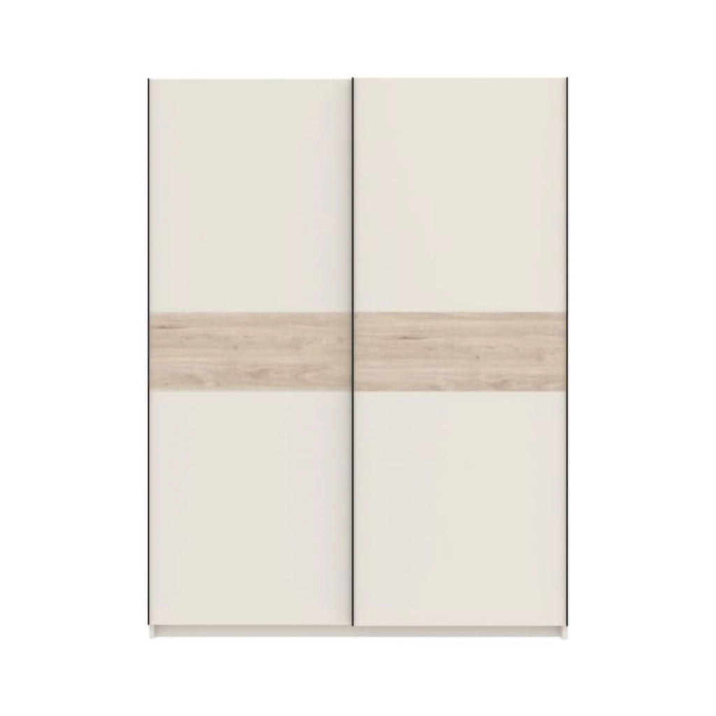 Armadio Camera da Letto Manita, Guardaroba 2 Ante 2 Ripiani, 150x204h cm Beige Cashmere