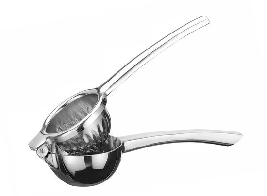 Citruspers Manuale con Maniglie Extra Grandi - Per Persare con Maggiore Facilità - 215x75x(H)55mm - Ø75mm Guscio del Frutto - Acciaio Inox