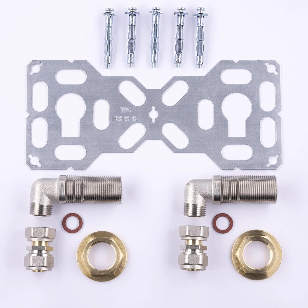Giradischi doppia uscita Multistrato a Compressione (da avvitare) Ø16 per doccia/vasca FIXSYSTEM
