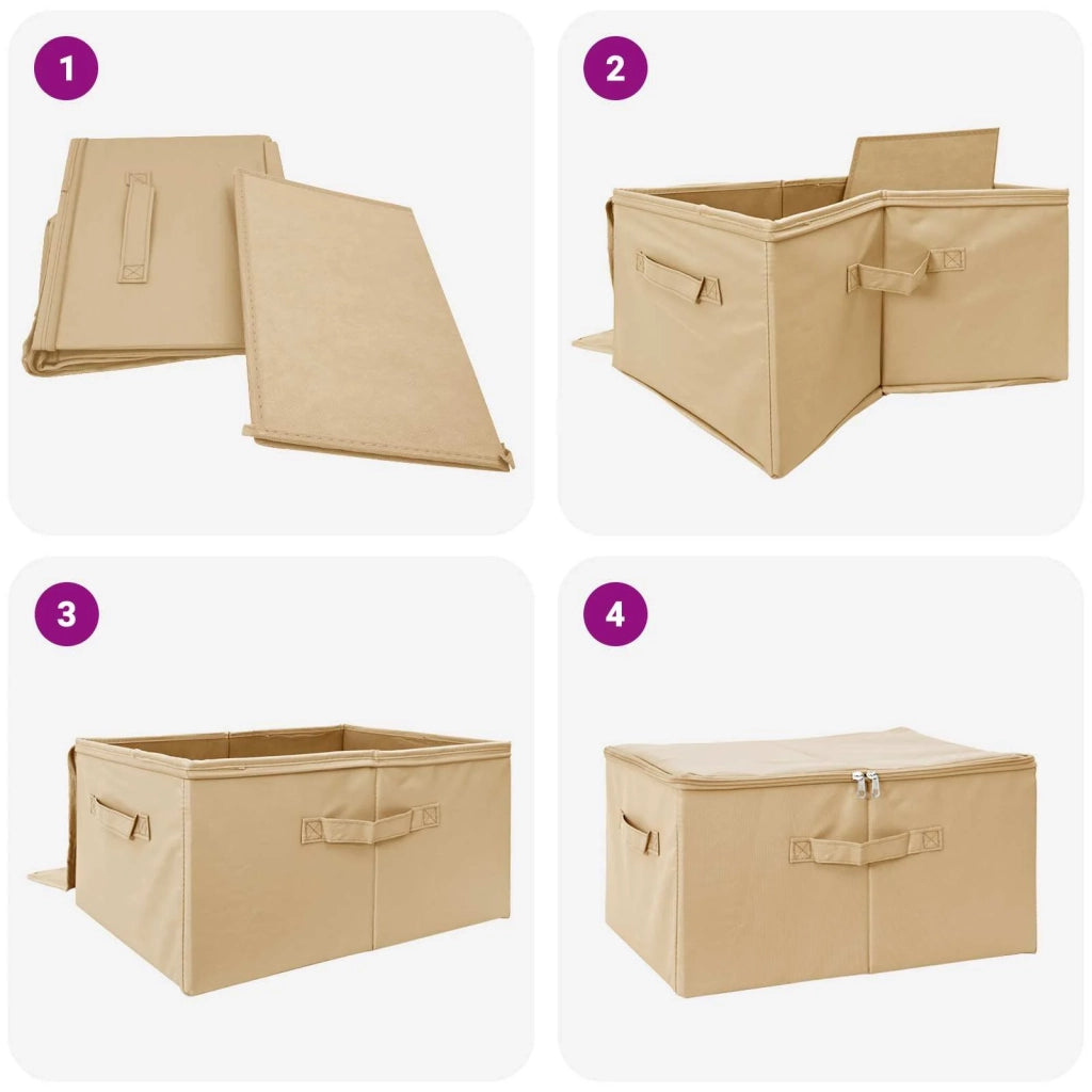 Scatola di Stoccaggio 6 pz Crema 55 x 35 x 32 cm CFW2645665