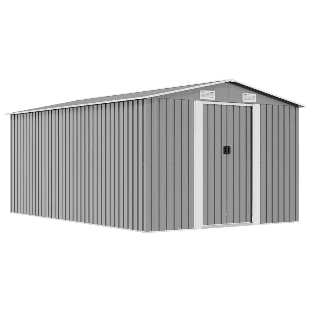 Capanno da Giardino 257x392x181 cm in Metallo Grigio cod mxl 65890