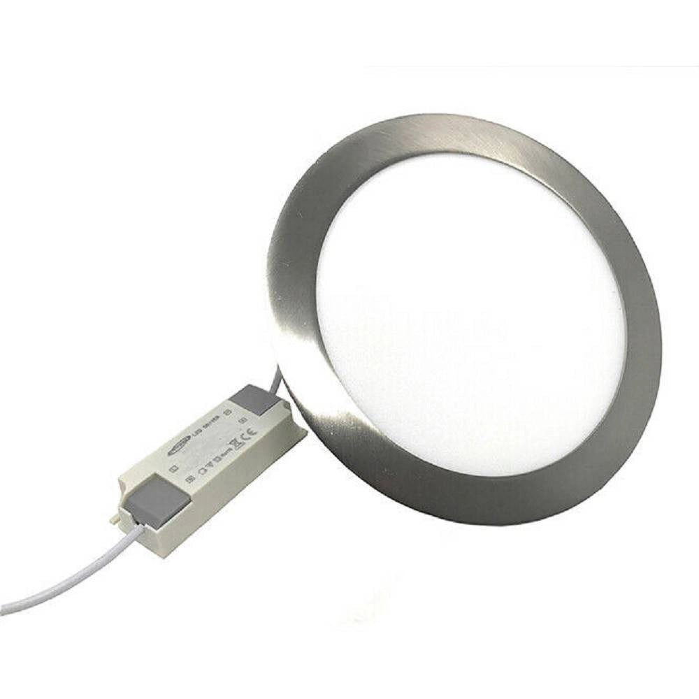 Trade Shop - Pannello Led Incasso Silver Tondo Slim 6w P105aa Plafoniera Luce 6500k 3000k 4000k -