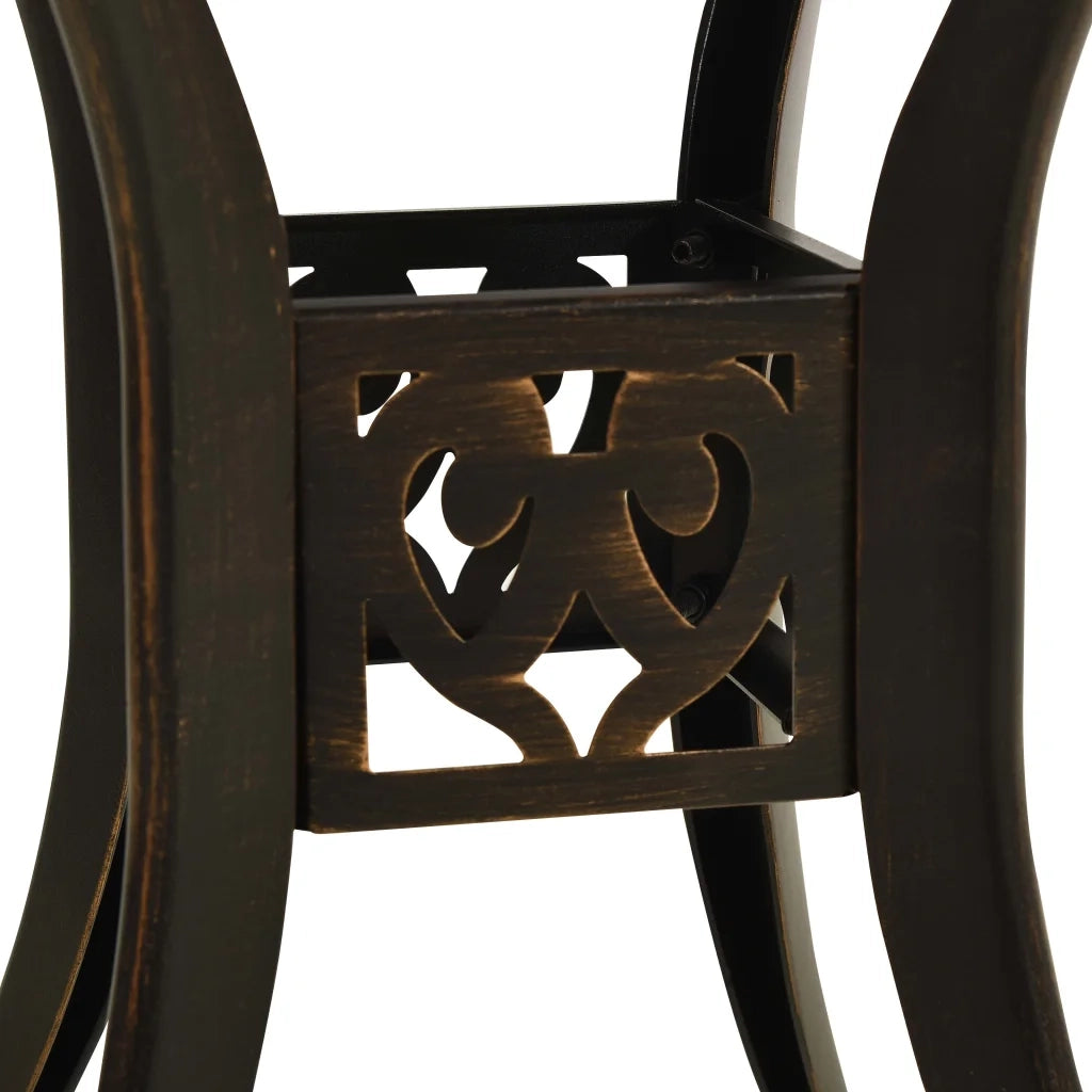 Tavolo da Giardino Bronzo 78x78x72 cm in Alluminio Pressofuso 315582
