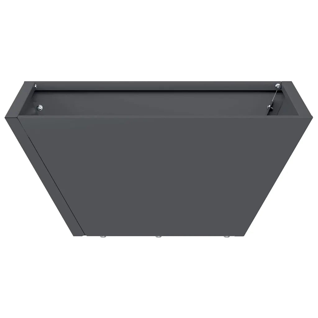 Fioriera da giardino trapezoidale moderna stile contemporaneo 35 x 35 x 15 cm acciaio antracite 02_0052358