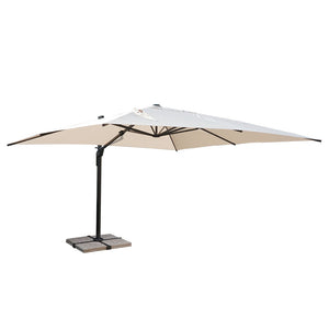 Ombrellone Decentrato da Giardino 4x4m in Alluminio Panna