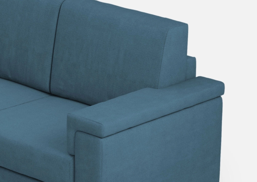 Divano Angolare 6 Posti 286x246x85 cm Marrak in Tessuto Avio