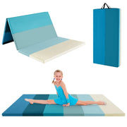 Tappetino da ginnastica trifoglio per stretching muscolare-Tappetino da allenamento portatile e leggero in pelle PU Blu