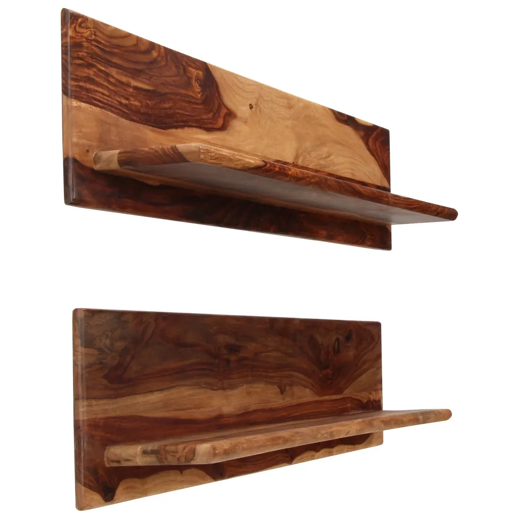 Mensole 2 pz 118x26x20 cm in Legno Massello di Acacia