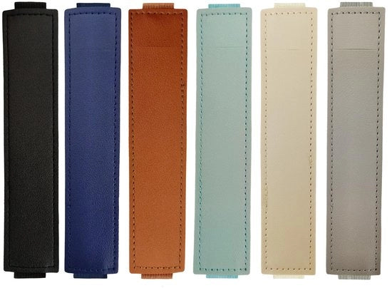 Pen holder per 6 penne, astuccio in pelle PU riutilizzabile con cinturino elastico, astuccio per penne portatile con cinturino elastico per agenda scolastica e ufficio