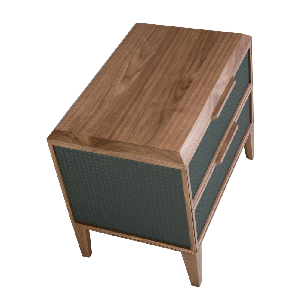 Comodino in pvc e noce verde scuro
