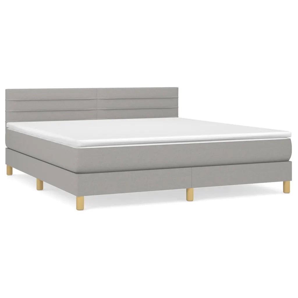 Giroletto a Molle con Materasso Grigio Chiaro180x200 cm Tessuto 3140713