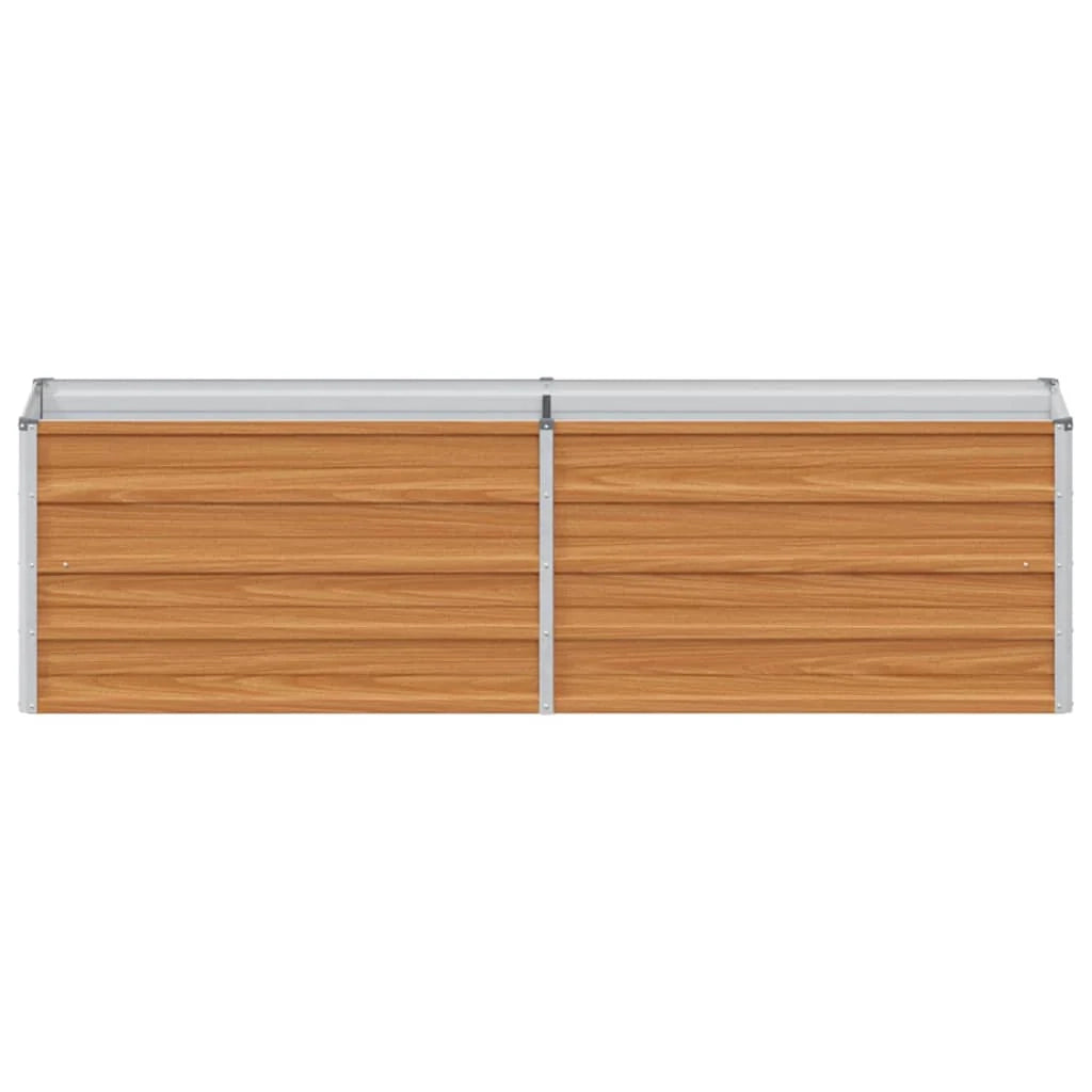 Fioriera rialzata in metallo in stile industriale design chic per giardino o terrazza 160 x 40 x 45 cm acciaio zincato marrone chiaro 02_0059014