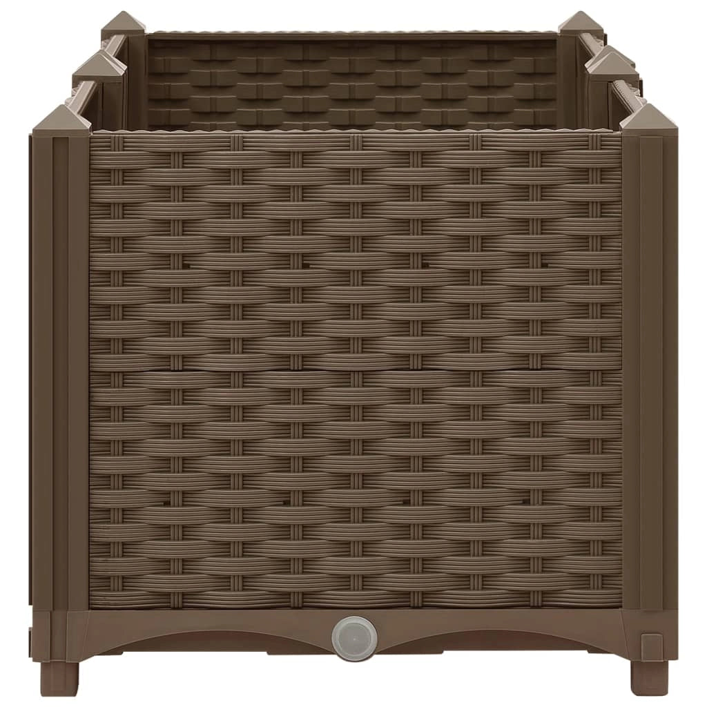 Fioriera rialzata per piante e fiori giardino 80 x 40 x 38 cm polipropilene marrone 02_0000946