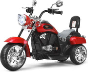 6V Moto Elettrica per Bambini, Moto Cavalcabile con 3 Ruote e Luci, Avanti e Indietro, 2,5-3 km/h, Ideale per Bambini 3 Anni+, Carico 30kg (Rosso)