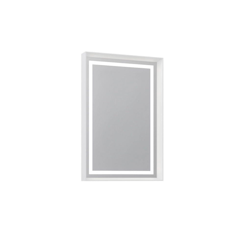 Specchio decorativo in legno "Craft 60 x 90 v2" - 60 x 10 x 90 cm - Bianco opaco