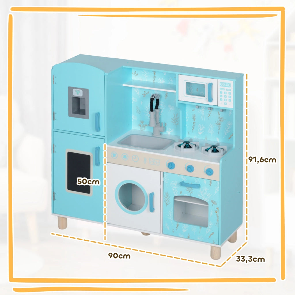 Cucina Giocattolo in Legno per Bambini con Accessori ¨C Zephmum ¨C Blu