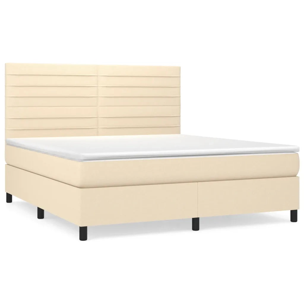 Giroletto a Molle con Materasso Crema 160x200 cm in Tessuto cod mxl 35309
