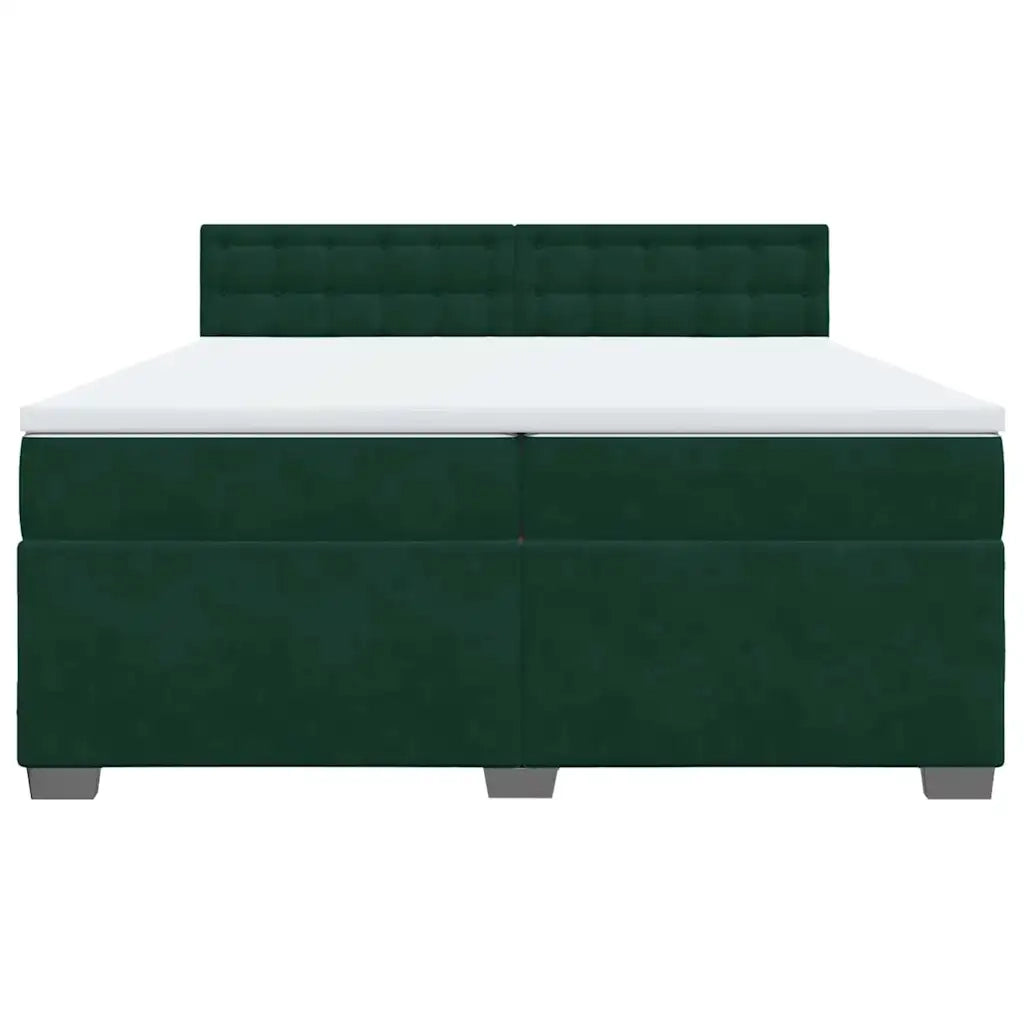 Giroletto a Molle con Materasso Verde Scuro 200x200 cm Velluto 3286417