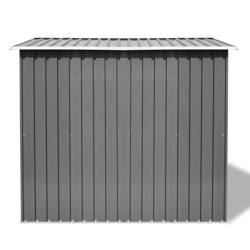 Casetta da giardino cabina ripostiglio capanno da esterno capanno per attrezzi metallo robusto 257 x 205 x 178 cm grigio 02_0022389