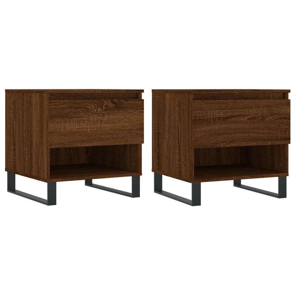 2 pz Tavolini salotto | Tavolino da caff¨¨ | Tavolino da Soggiorno Rovere Marrone 50x46x50 Legno Multistrato
