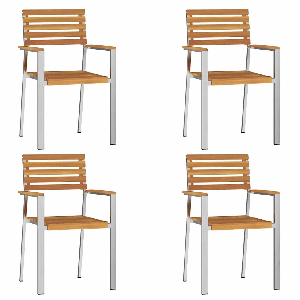 Sedia da Giardino 4 pcs Olio Naturale Legno di Acacia Massello 42006198