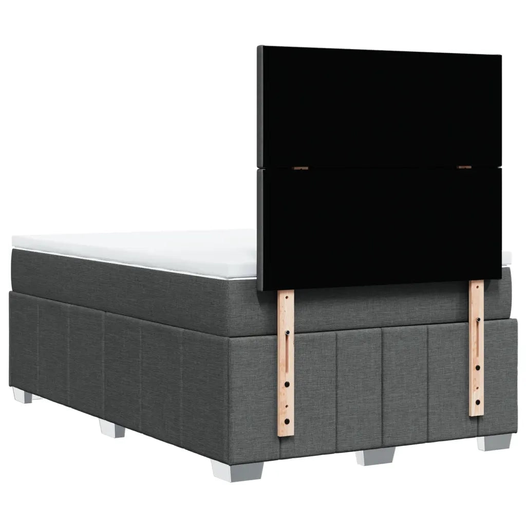 Giroletto a Molle con Materasso Grigio Scuro 120x200 cm Tessuto