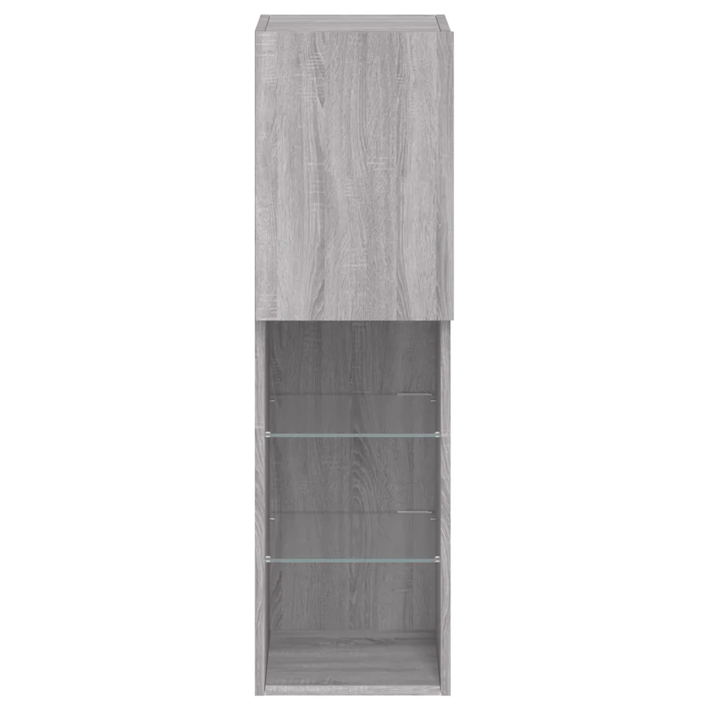 Mobili TV con Luci LED 2pz Grigio Sonoma 30,5x30x102 cm 837026