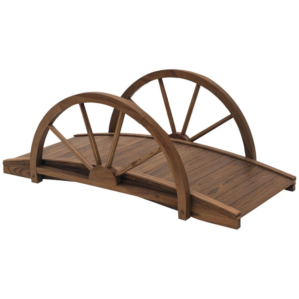 Ponte da giardino in legno ¨C zephmum ¨C carbonizzato 100x50x37 cm