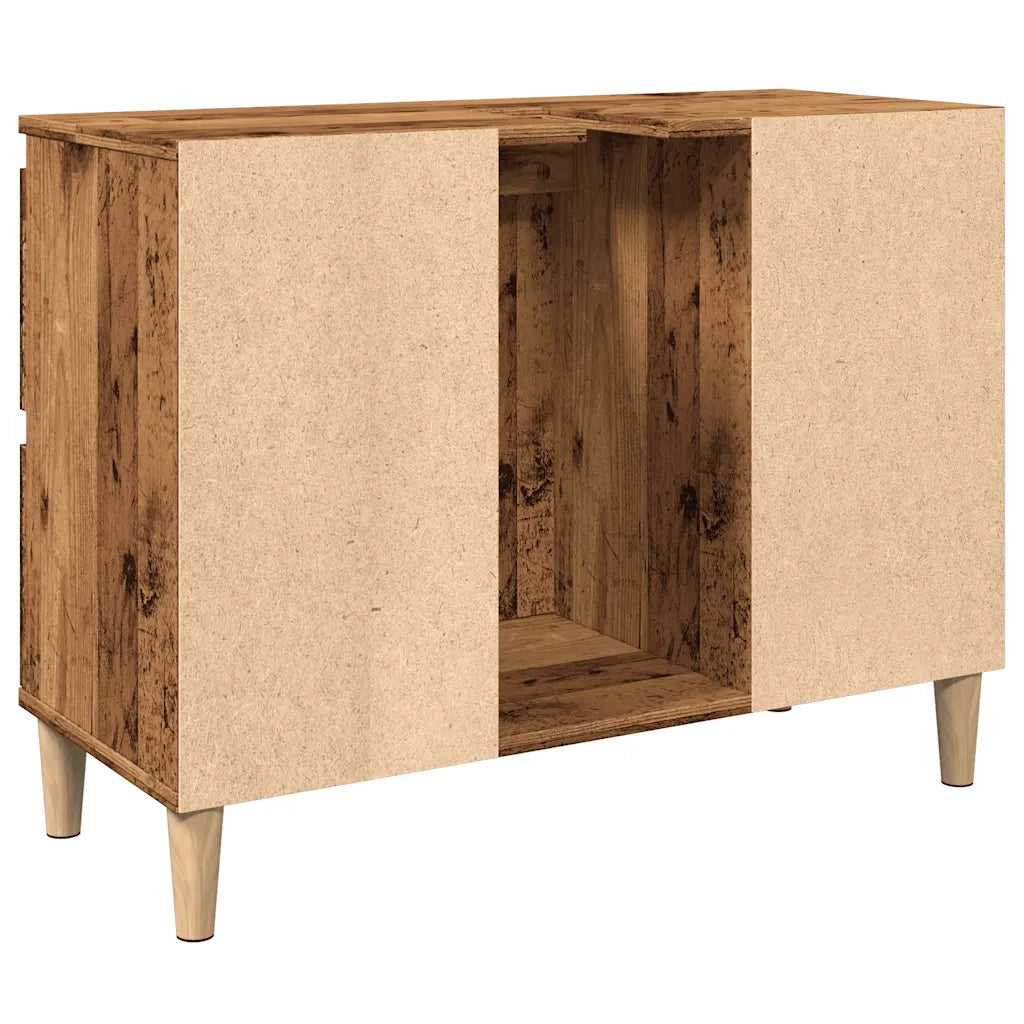 Mobile Lavabo-Armadietto da bagno Legno Antico 80x33x60 cm in Legno Multistrato 759213