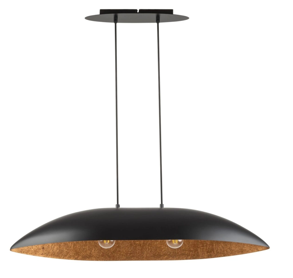 Lampada a sospensione ovale nero rame 2xE27 Gondola Sigma