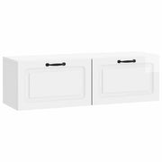 Mobile Porta TV da Muro Bianco Lucido 98 x 31 x 30 cm