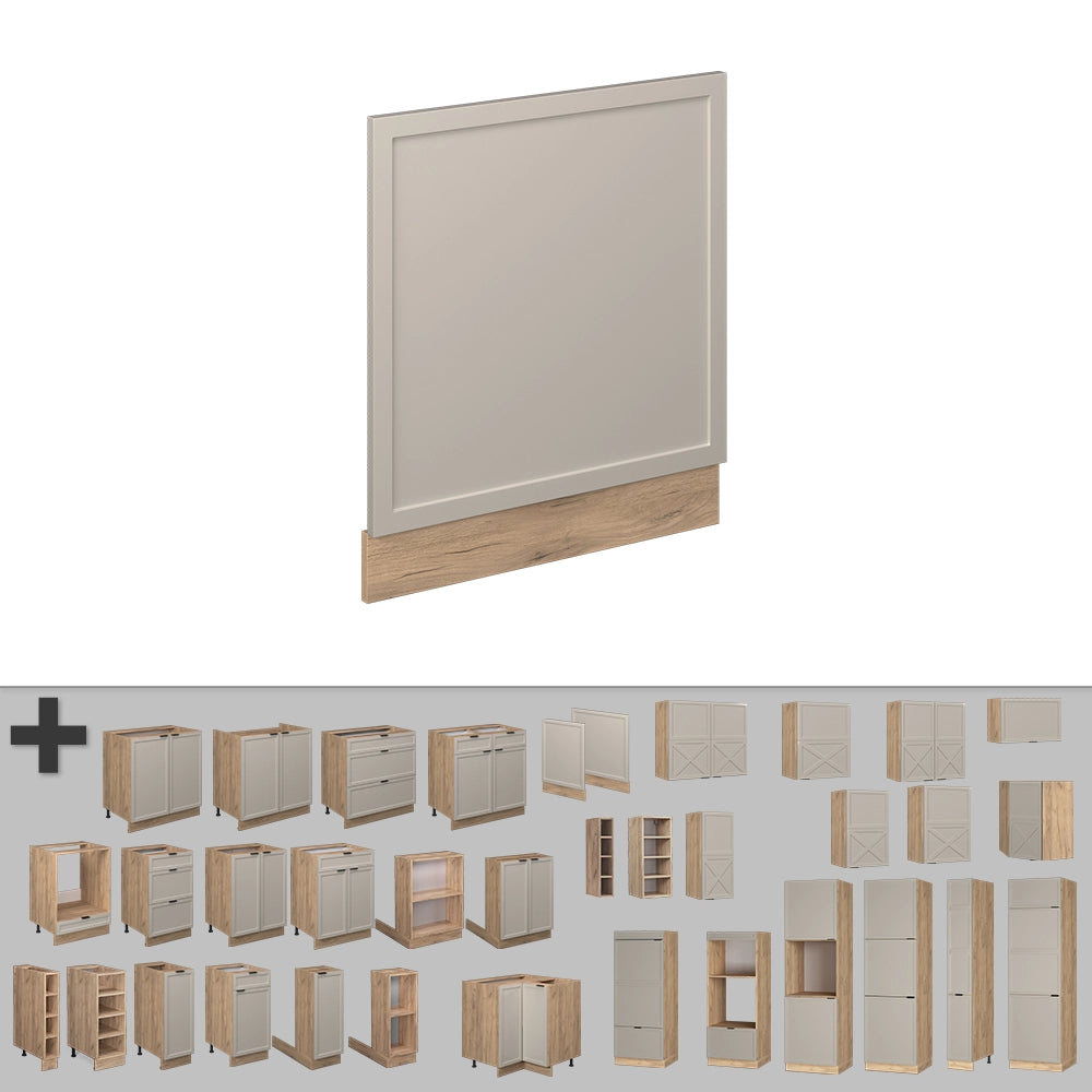 Pannello frontale Fame-Line GrigioBeige/Rovere dorato 60 cm, PL Marmo Vicco