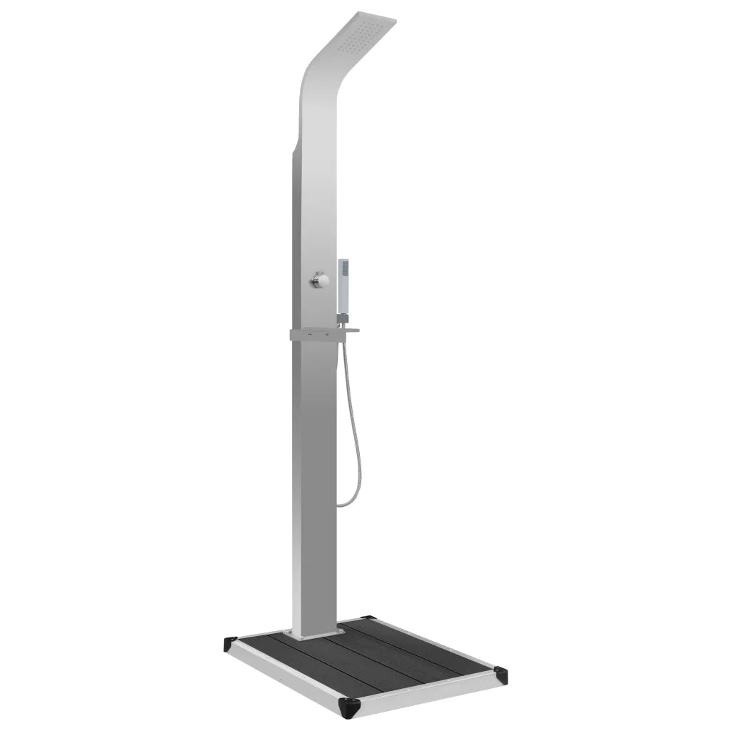 Doccia da Esterno con Piatto in WPC Acciaio Inossidabile cod mxl 50700