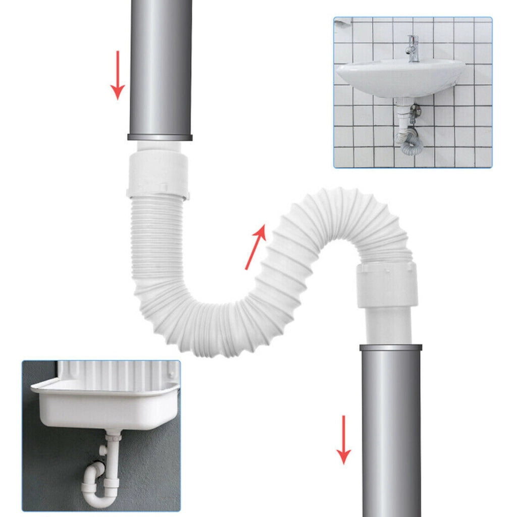 TUBO PER LAVELLO UNIVERSALE FLESSIBILE LAVABO 1-1/2 SCARICO FOGNARIO DGO-167