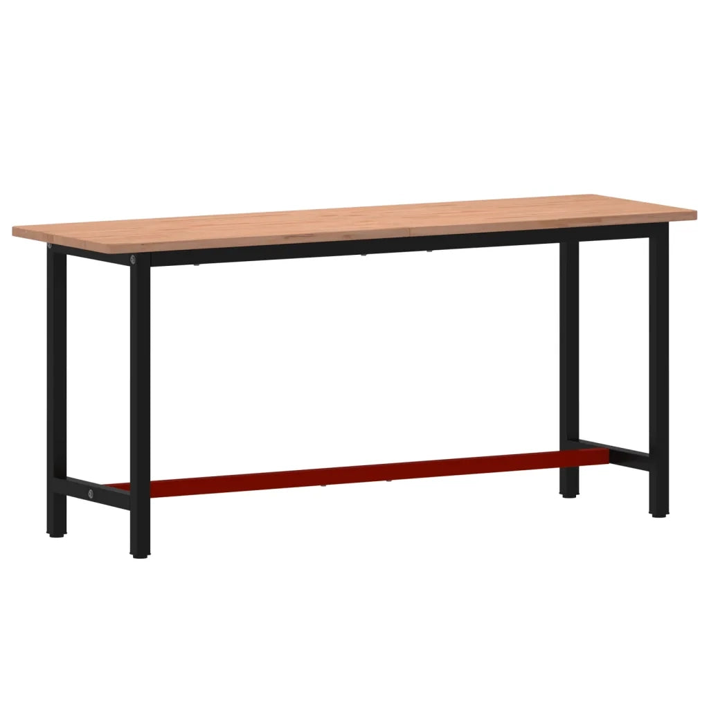 Banco da Lavoro 180x55x81,5 cm Legno Massello Faggio e Metallo 3188906